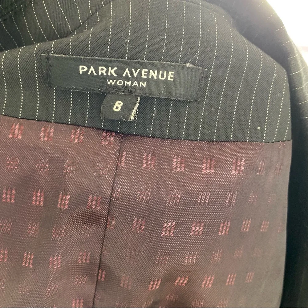 Park avenue womens suit pinstripe tailored blazer in black silk lining inside - Picture 5 of 6